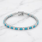 Sedona Sky Turquoise & Diamond Tennis Bracelet