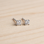 Simulated Diamond Solitaire Stud Earrings