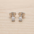 Simulated Diamond Solitaire Stud Earrings