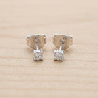 Simulated Diamond Solitaire Stud Earrings