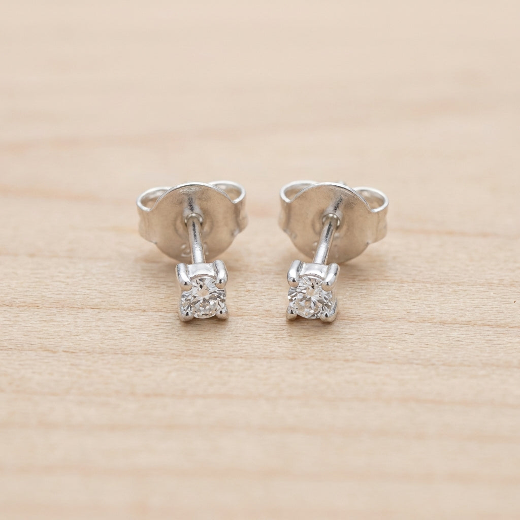 Simulated Diamond Solitaire Stud Earrings
