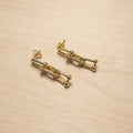 Stirrup  Double Bar Pavé Simulated Diamond Earrings