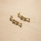Stirrup  Double Bar Pavé Simulated Diamond Earrings