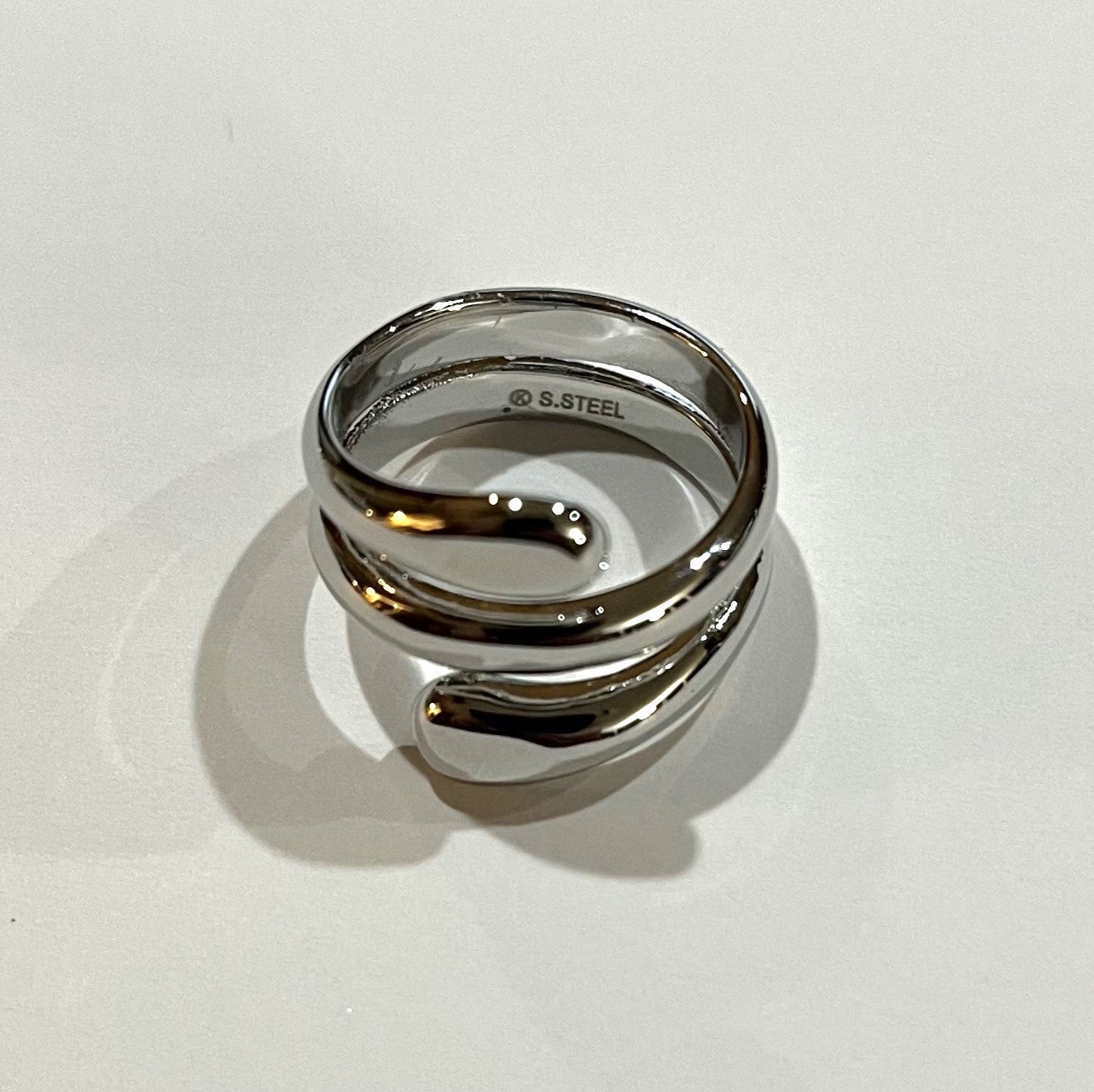 ★TOU★ NP026 Triple Twist Band Open Ring 925 Sterling Silver Twisted Ring, Triple Band, Braided Ring