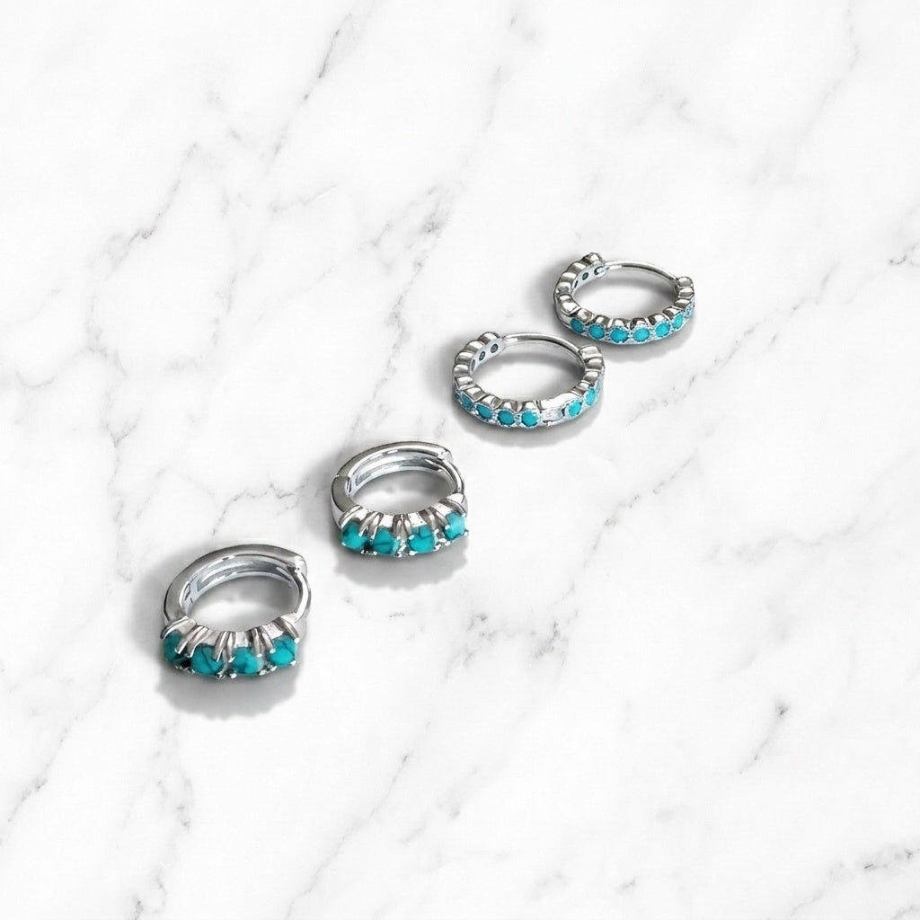 Turquoise Whisper Hoops