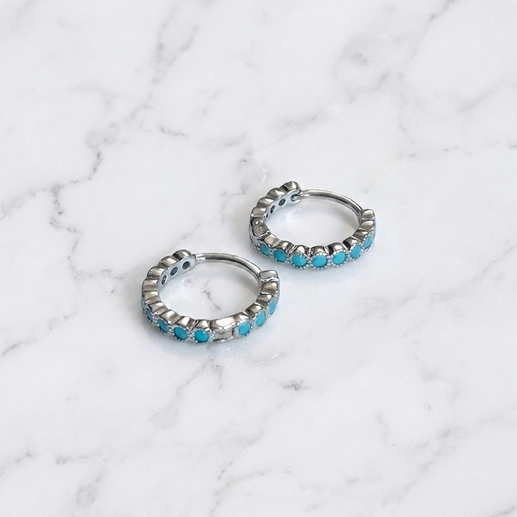 Turquoise Whisper Hoops