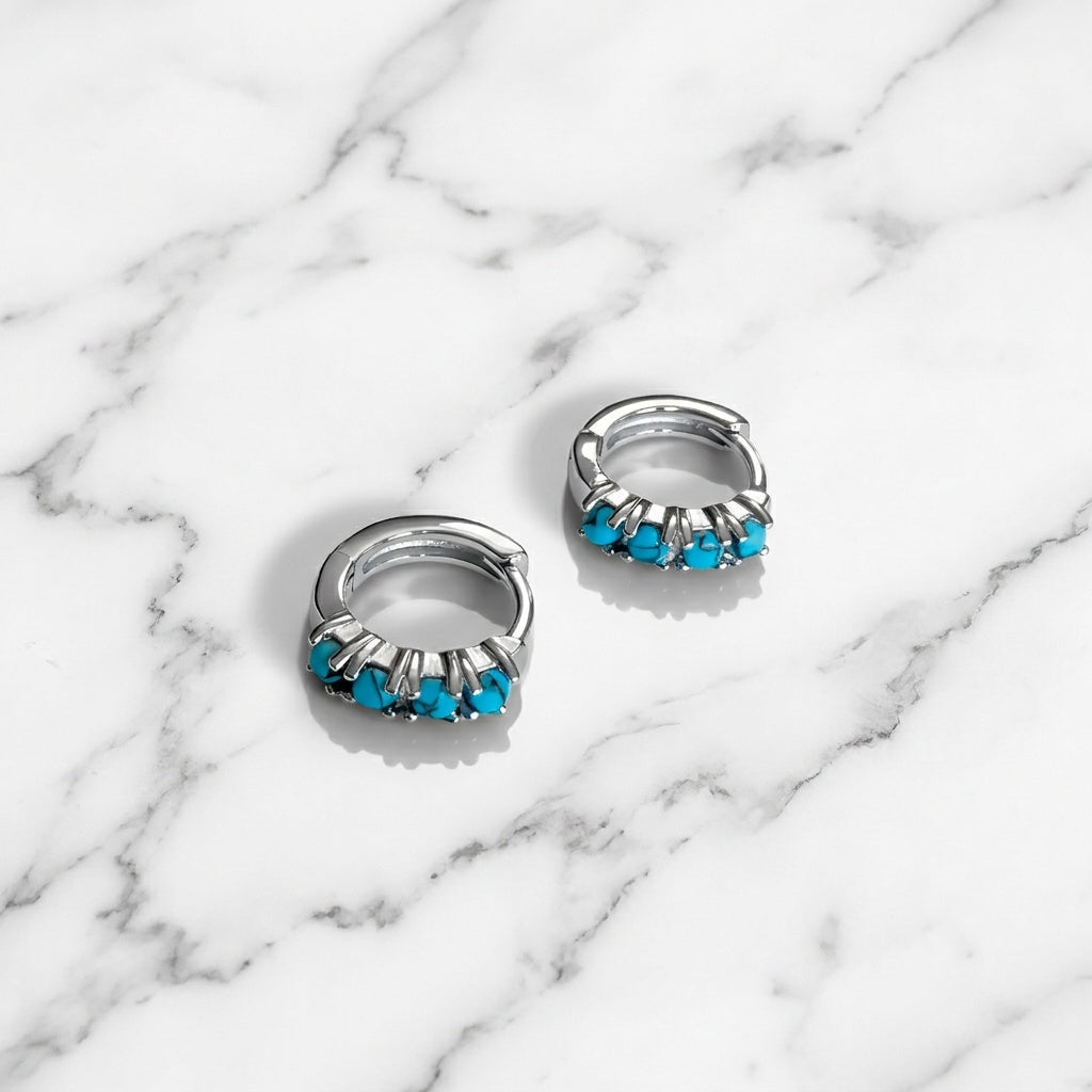 Turquoise Whisper Hoops