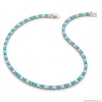 Sedona Sky Turquoise & Diamond Tennis Necklace