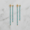 Delicate Gold Filled Drop Earrings in Turquoise or Black Onyx