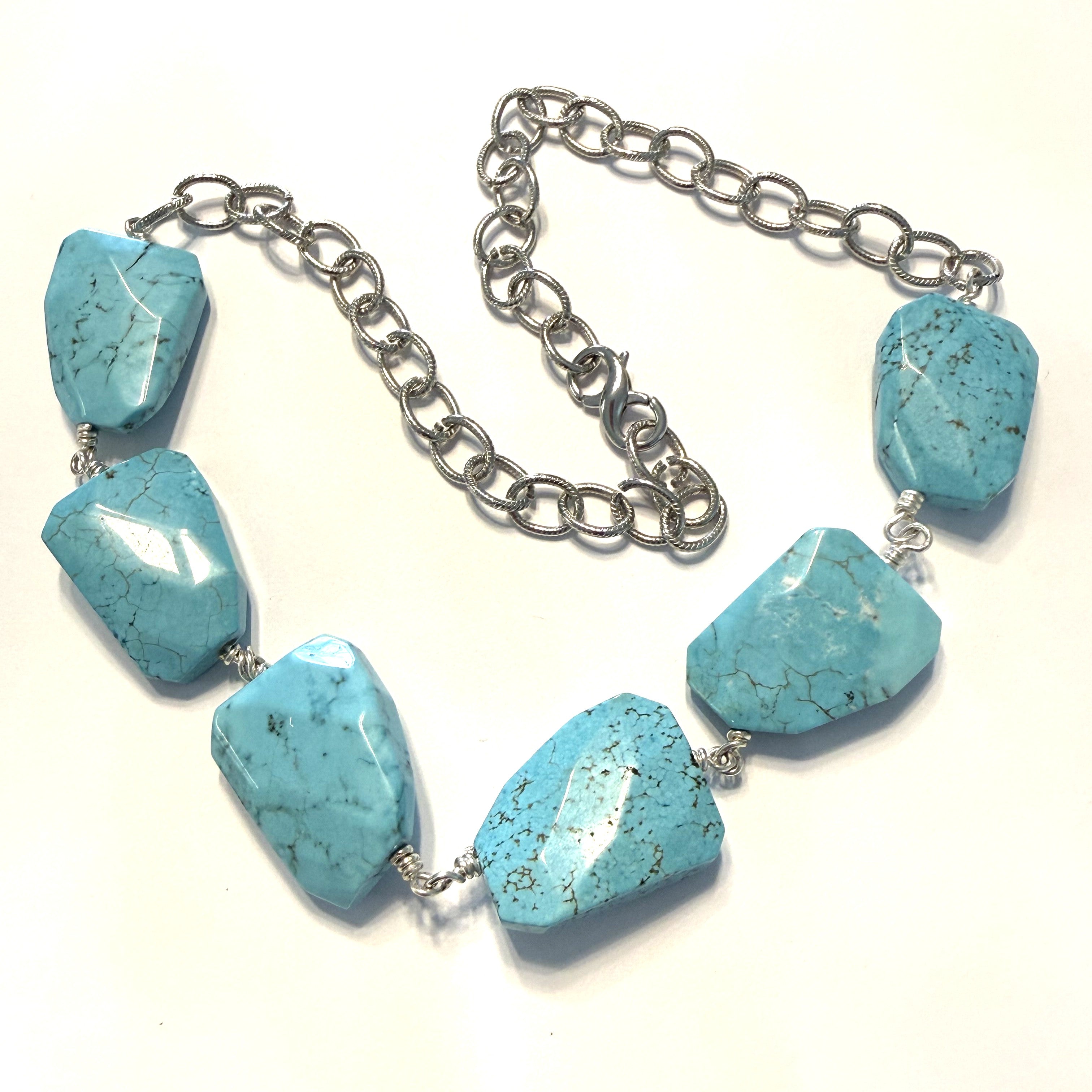 Sedona Chunky Turquoise Slab Statement Necklace