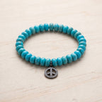Turquoise Peace Charm Bracelet