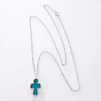 Divine Elegance Turquoise Cross Necklace