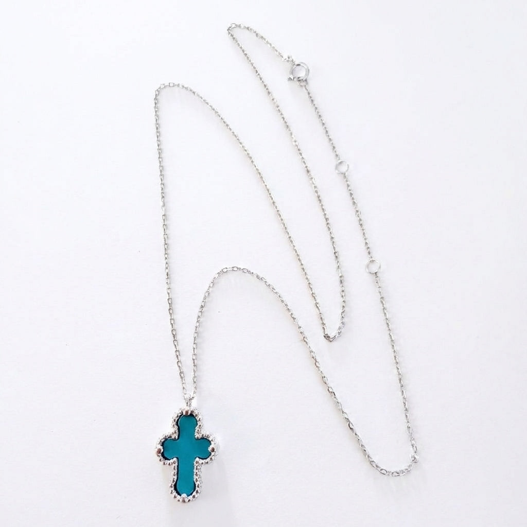 Divine Elegance Turquoise Cross Necklace