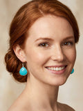 Genuine Turquoise and Sterling Silver Teardrop Earrings