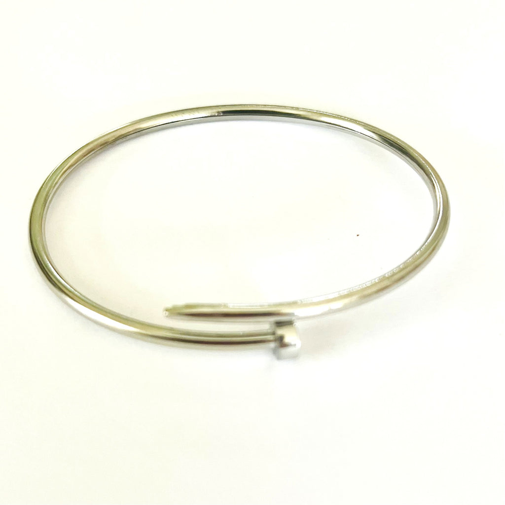 Twisted Nail Bracelet - Stainless or 18 K Gold Stainless Steel