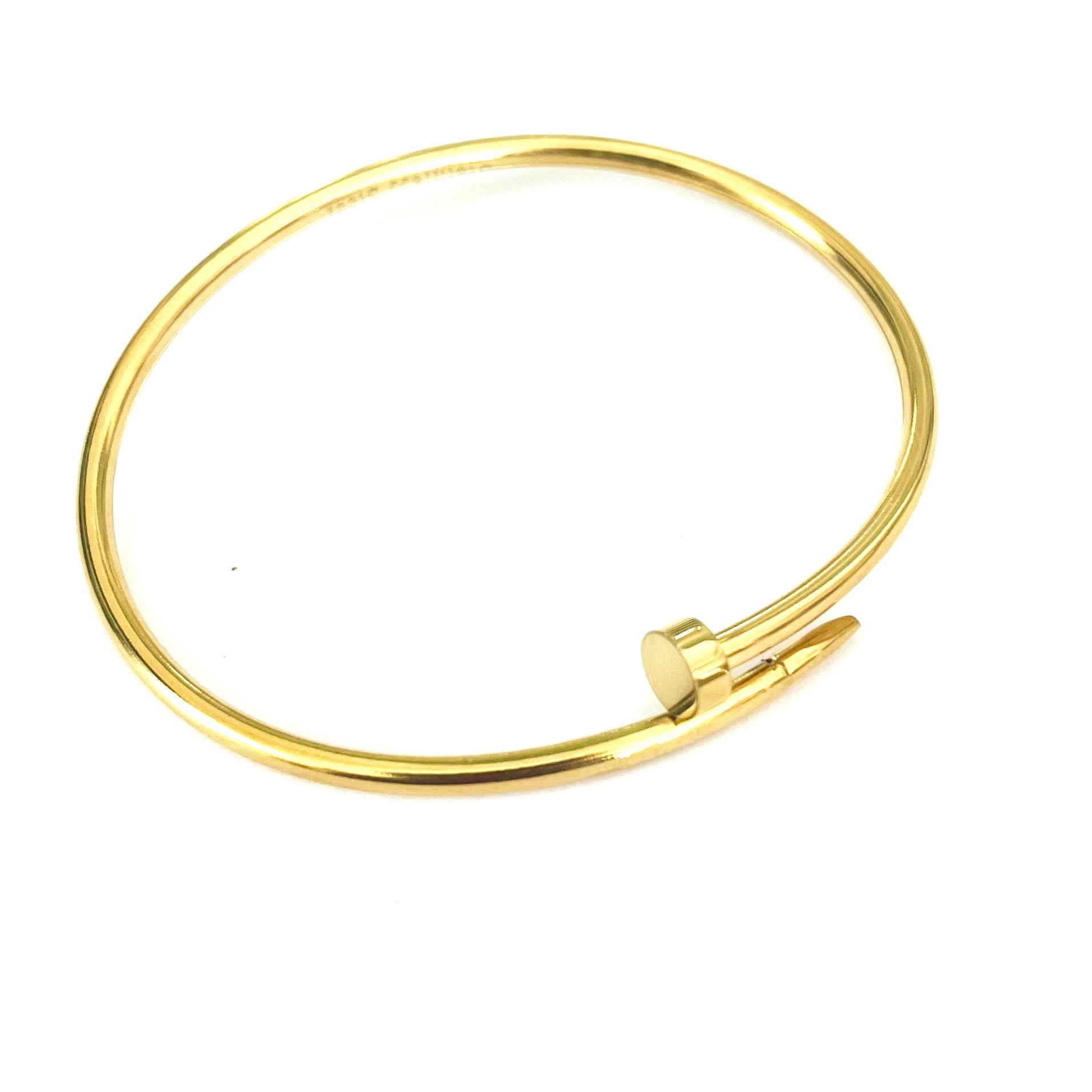 Twisted Nail Bracelet - Stainless or 18 K Gold Stainless Steel