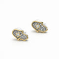 Hamsa Two-Tone Pavé Simulated Diamond Stud Earrings