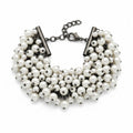 Vintage White Pearl Cluster Cuff Bracelet - One of a Kind