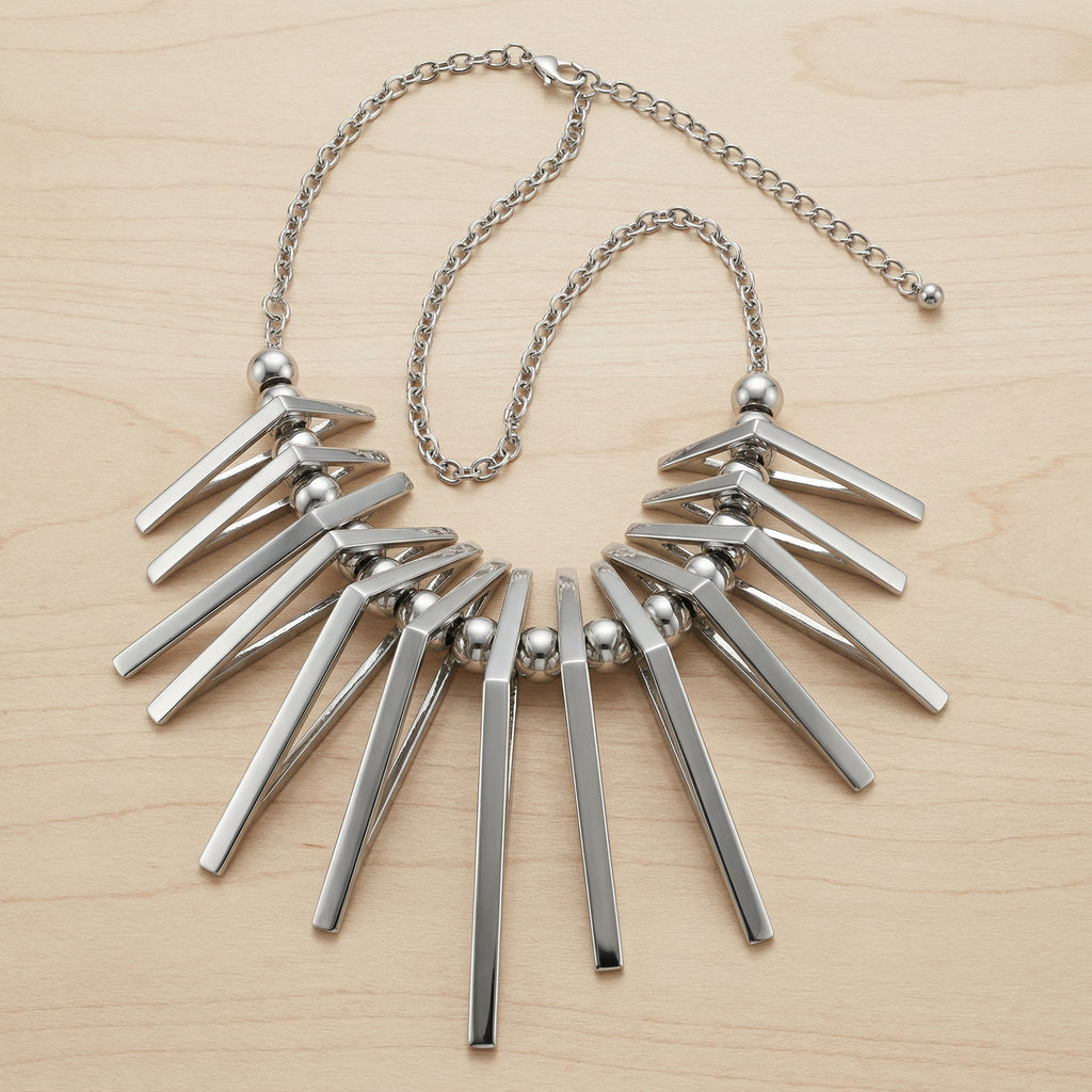 Nocturne One-of-a-Kind Vintage Stainless Steel Statement Necklace