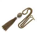 Vintage Ornate Tassel Pendant Necklace - Antique Gold One-of-a-Kind