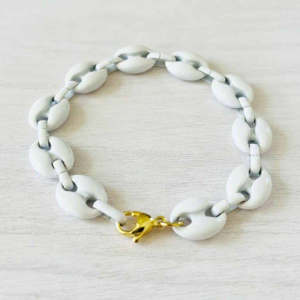Marina Enamel Puffed Mariner Chain Bracelet