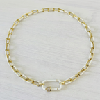 Chérie Enamel & Gold Filled Paperclip Chain Necklace