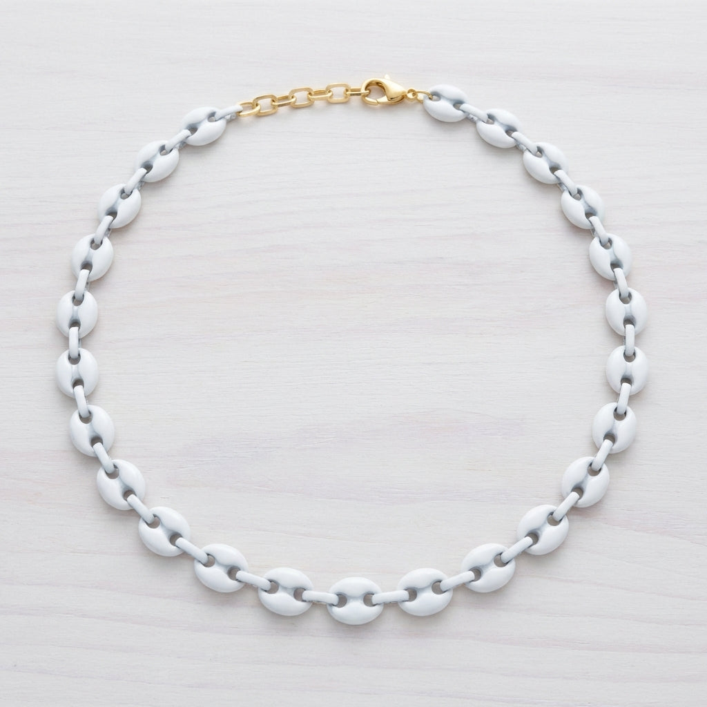 Marina Enamel Puffed Mariner Chain Necklace