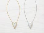 Amore Ethiopian White Opal Heart Necklace