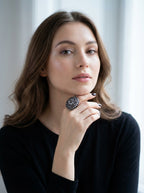 Constellation White Topaz Dome Cocktail Ring