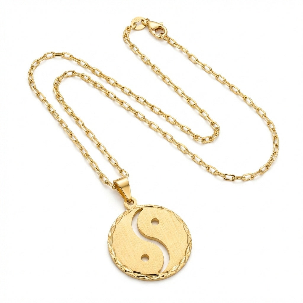 Gold Yin Yang Harmony Necklace - Balance & Peace Pendant