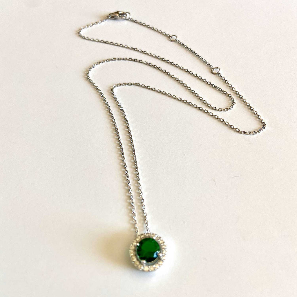 Green Quartz Silver Necklace