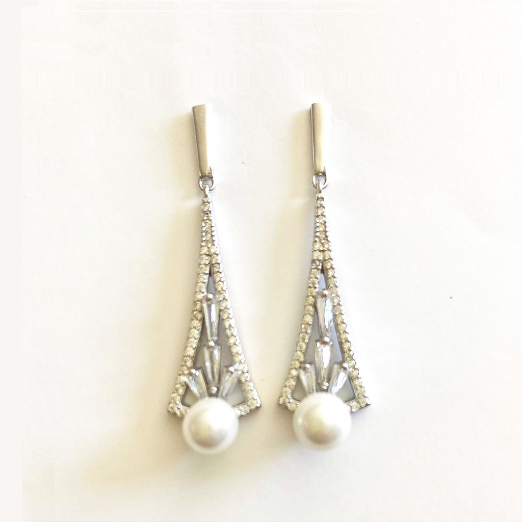 Art Deco Pearl Earrings