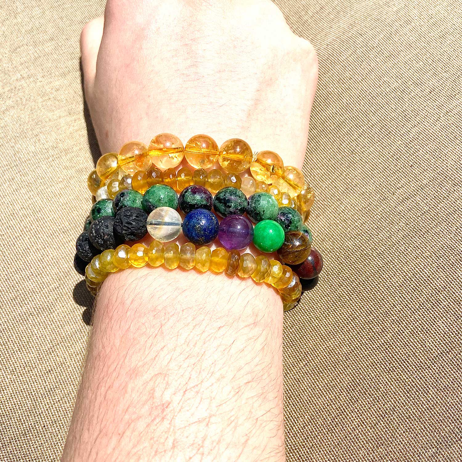Sacred Stone Chakra Lava Bead Bracelet