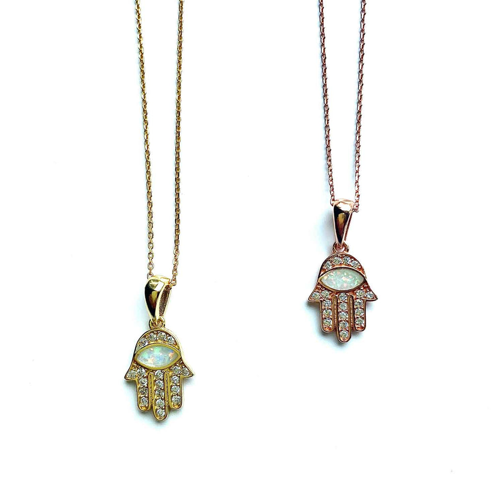 Hamsa with Opal Necklace