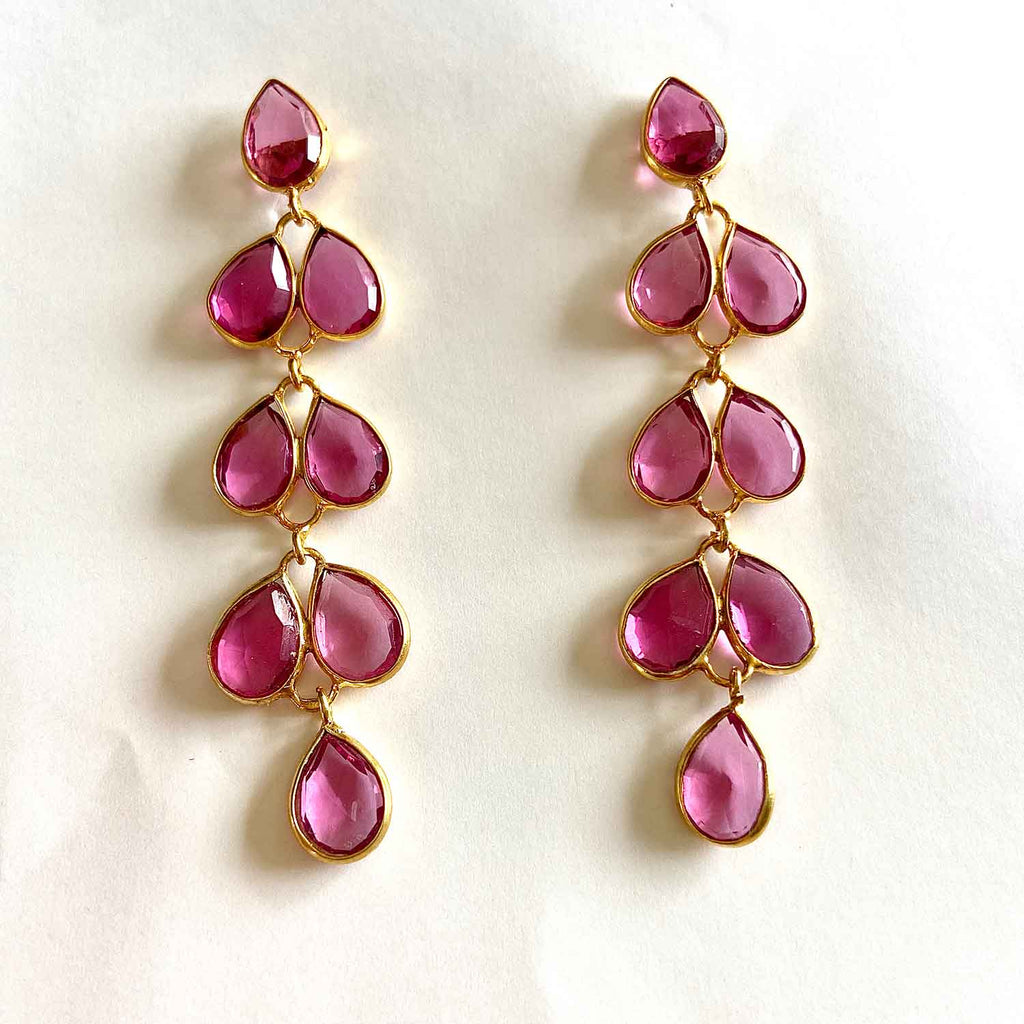 Garnet Grape Cluster Earrings