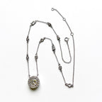 Lumière Simulated Diamond Halo Station Necklace