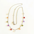 Prism Rainbow Multi-Gemstone Droplet Necklace