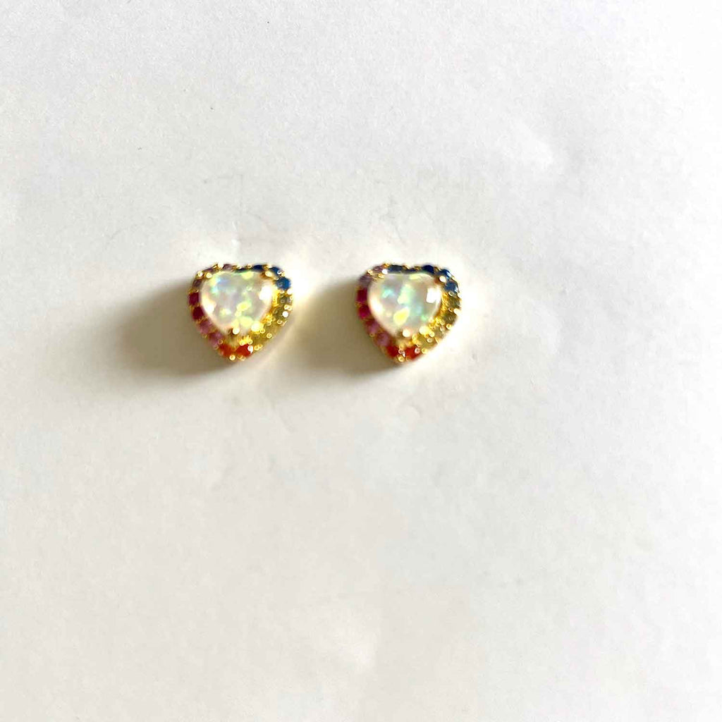 Opal Heart pride Earrings