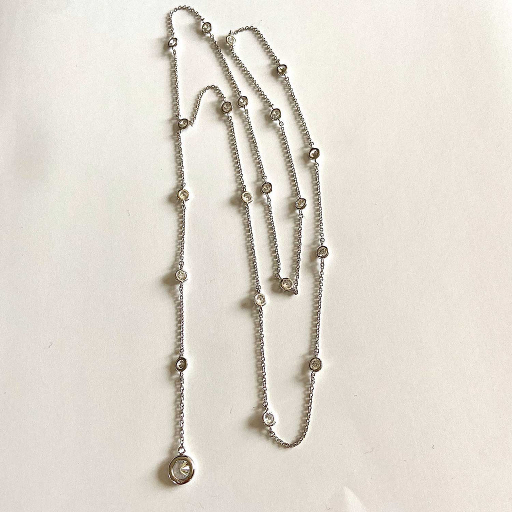 Quartz and Sterling Silver Long Y Necklace