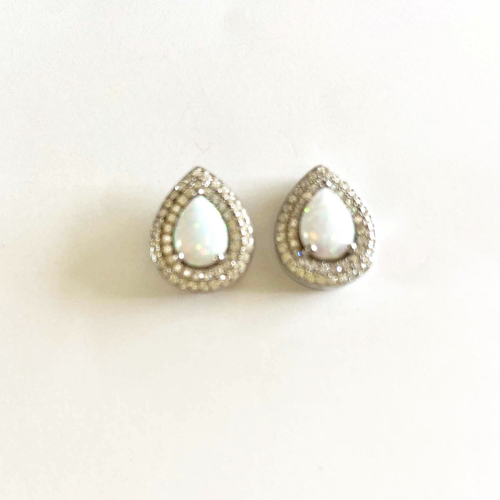 Pear Shaped Opal Earrings