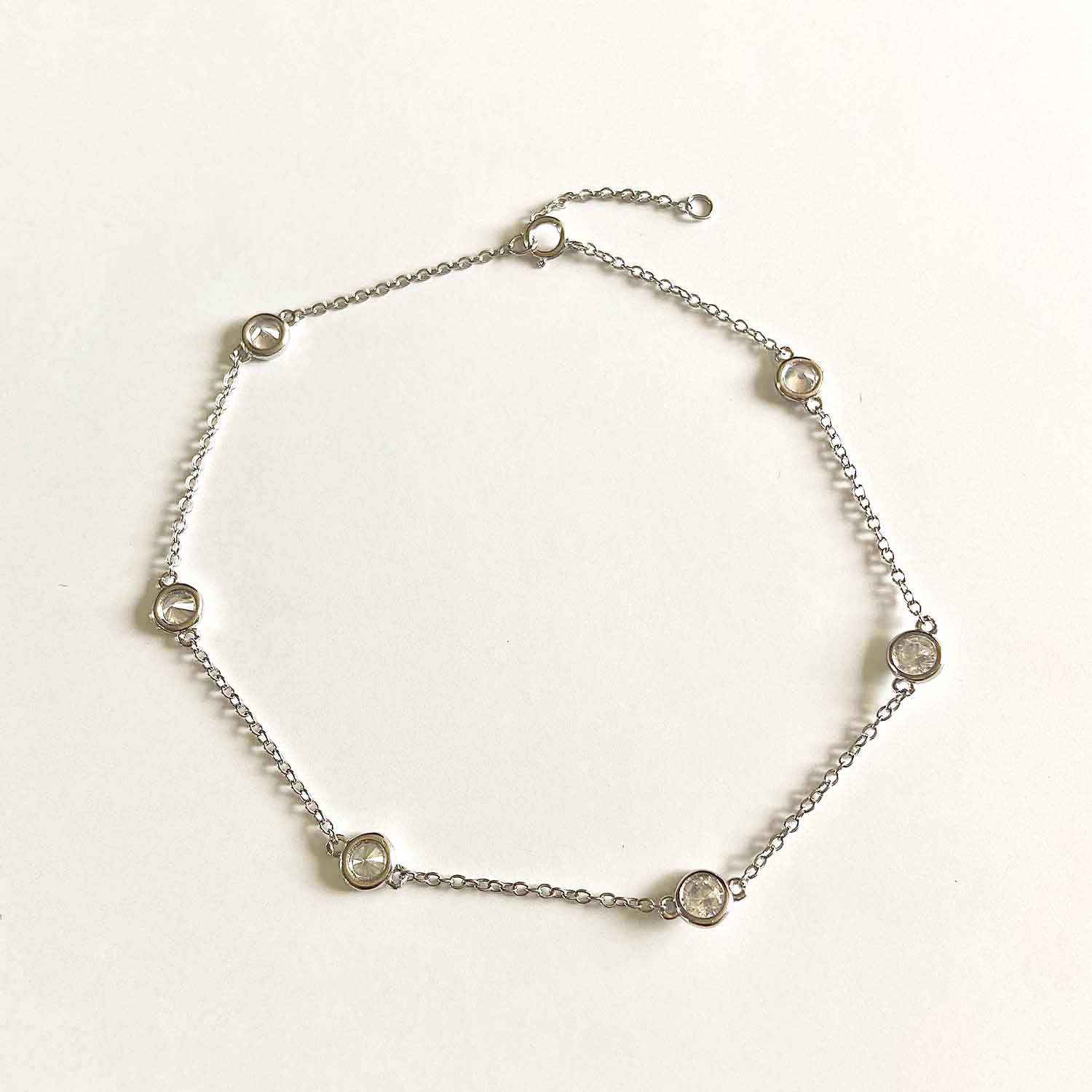 Quartz Silver Anklet