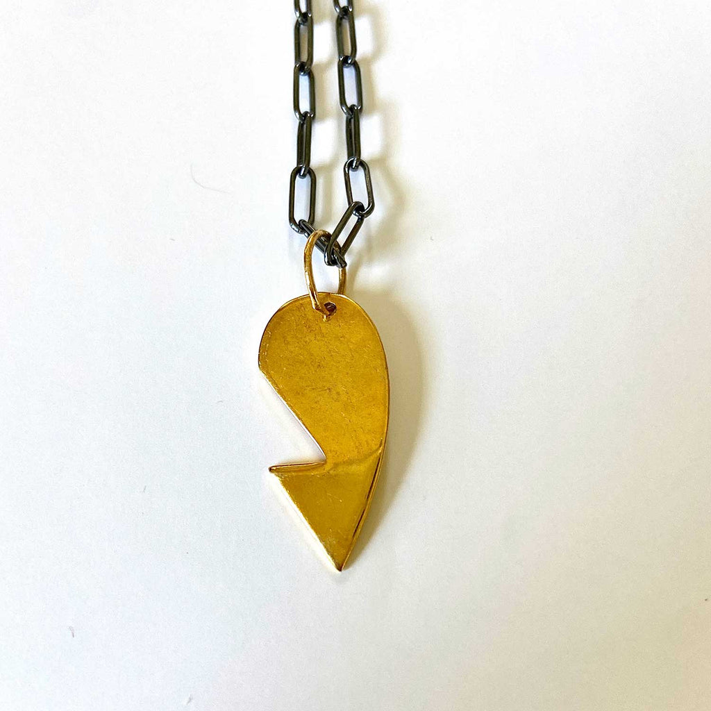 Gold Half Heart Pendant