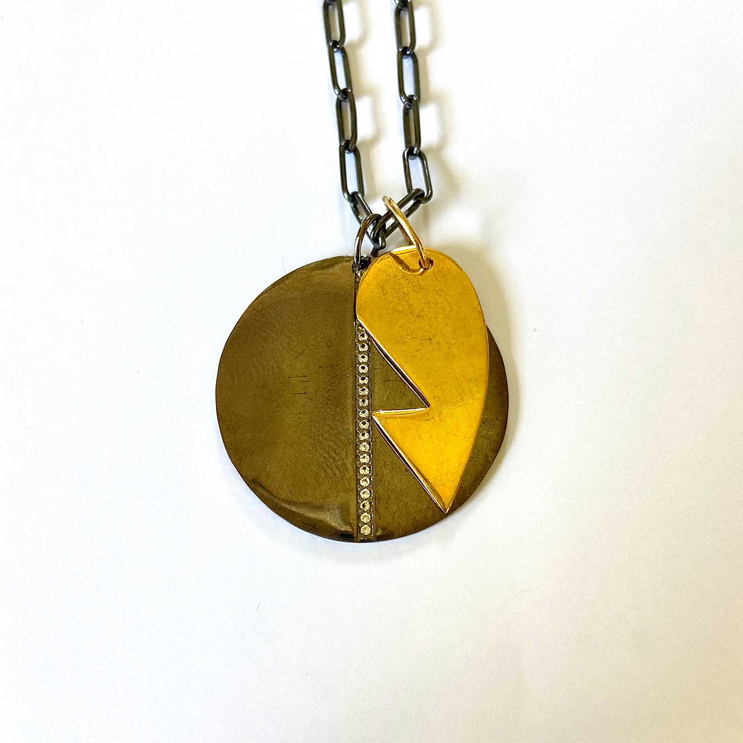 Gold Half Heart Pendant