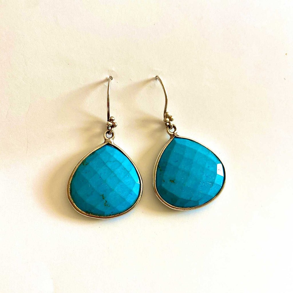 Turquoise and Sterling Silver Droplet Earrings