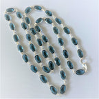Abyss One of a Kind Faceted London Blue Topaz Bezel Station Necklace
