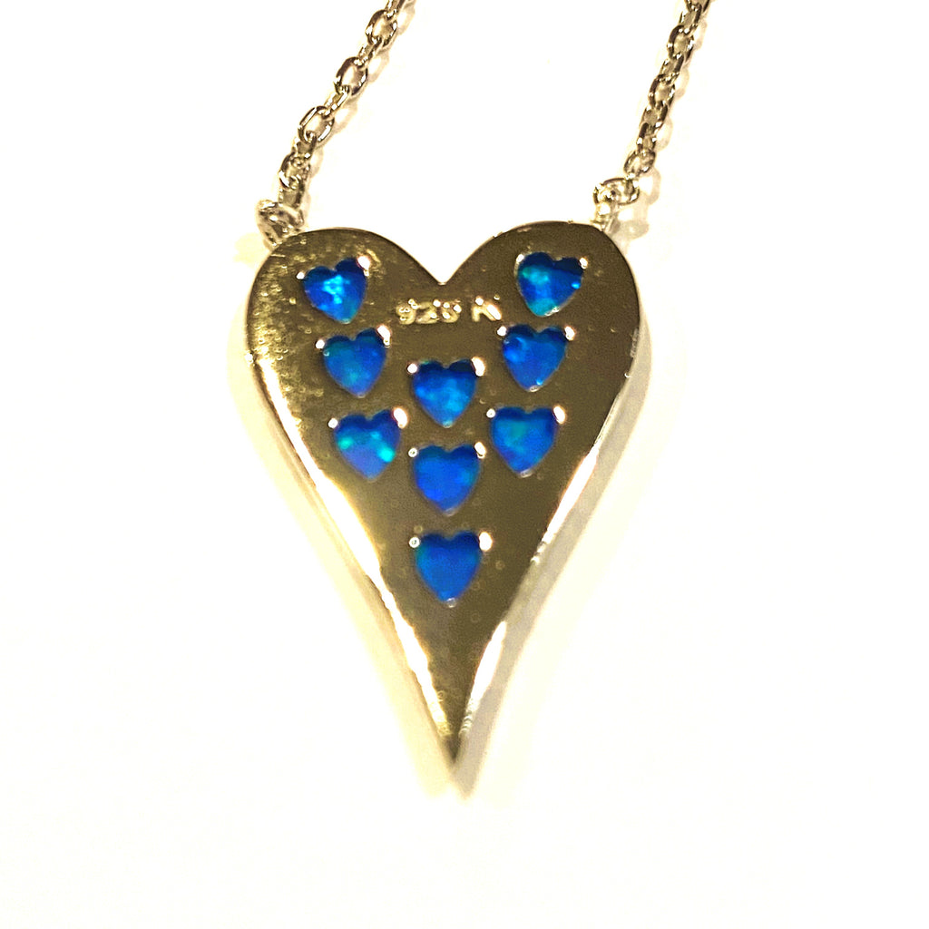 Blue Opal Heart Necklace