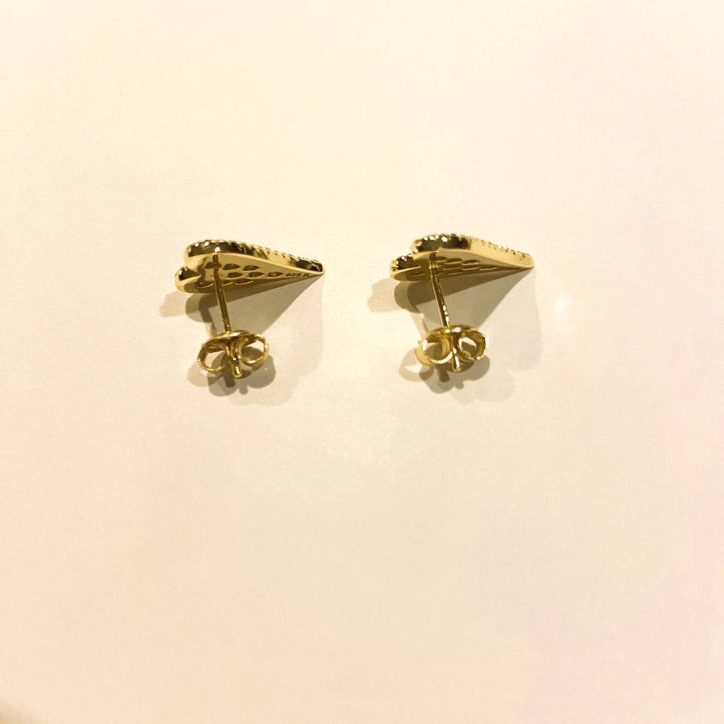 Ethiopian Blue Opal Heart Stud Earrings