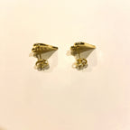 Ethiopian Blue Opal Heart Stud Earrings
