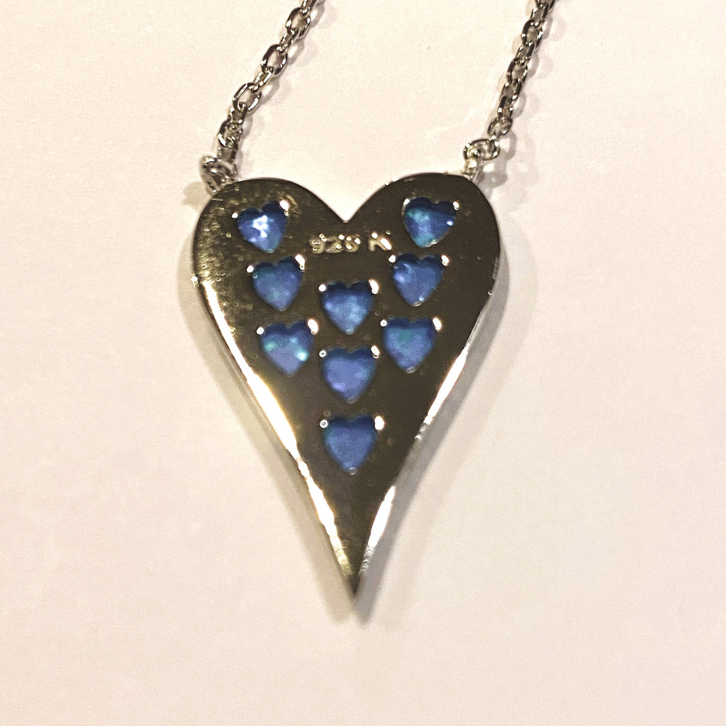 Blue Opal Heart Necklace