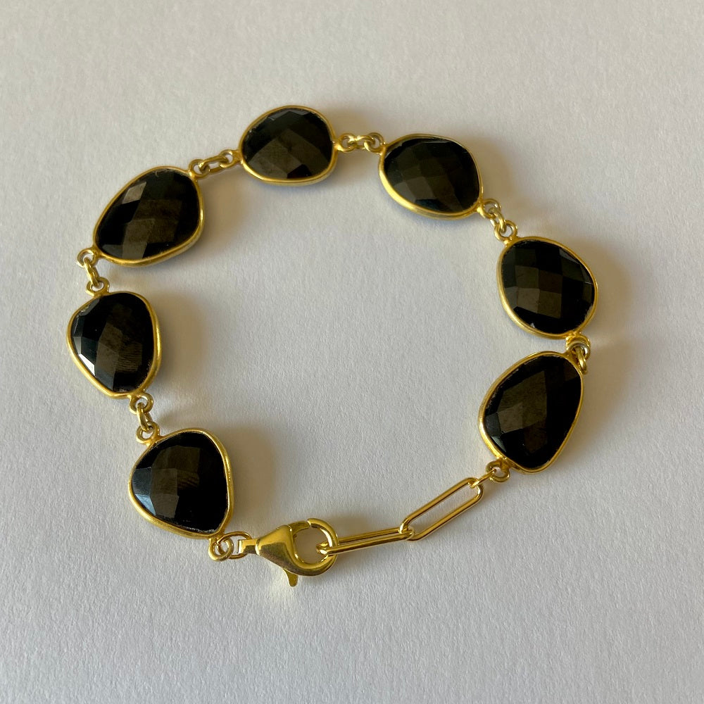 Black Onyx Gold Bracelet